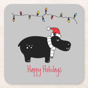 Dessous-de-verre Carré En Papier Hippo de Noël fantastique