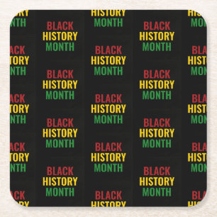 Dessous-de-verre Carré En Papier HISTOIRE NOIRE MOIS Rouge Jaune Vert BHM