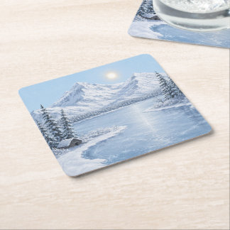 Dessous-de-verre Carré En Papier Hiver glacial