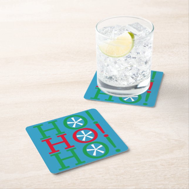 Dessous-de-verre Carré En Papier Ho ! Ho ! Ho ! Les Dessous de verre de Noël sont f (En situation)