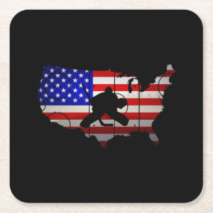 Dessous-de-verre Carré En Papier hockey américain