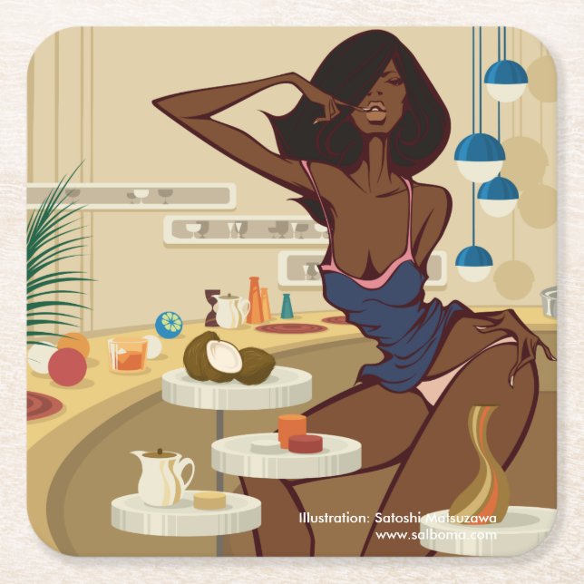 Dessous-de-verre Carré En Papier Home Cookin' (Devant)