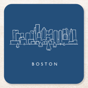 Dessous-de-verre Carré En Papier Horizon de Boston