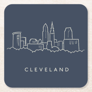 Dessous-de-verre Carré En Papier Horizon de Cleveland Ohio