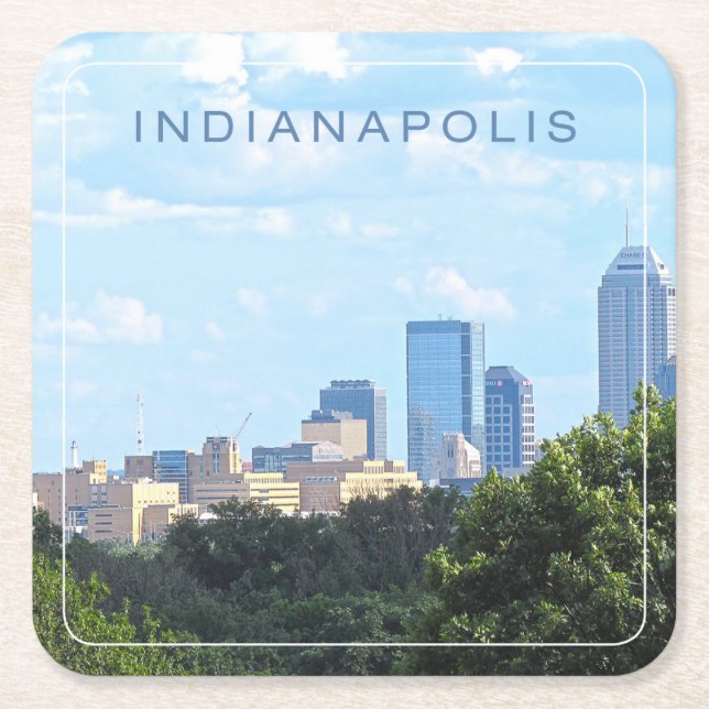Dessous-de-verre Carré En Papier Horizon d'Indianapolis (Devant)