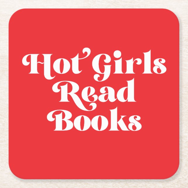 Dessous-de-verre Carré En Papier Hot Girls Lire des livres (Devant)