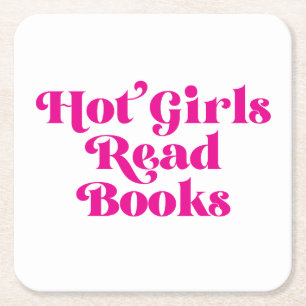 Dessous-de-verre Carré En Papier Hot Girls Lire des livres