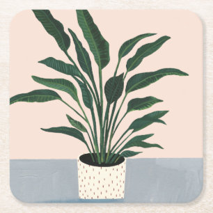 Dessous-de-verre Carré En Papier Houseplant