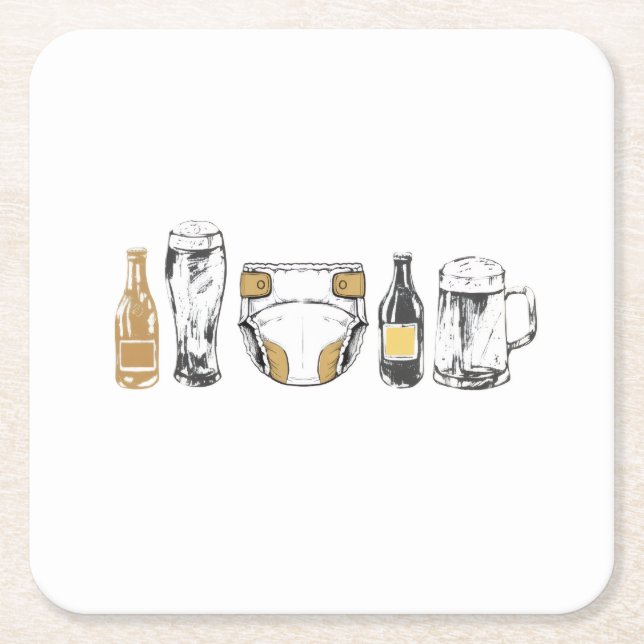 Dessous-de-verre Carré En Papier Huggies and Chuggies (Devant)