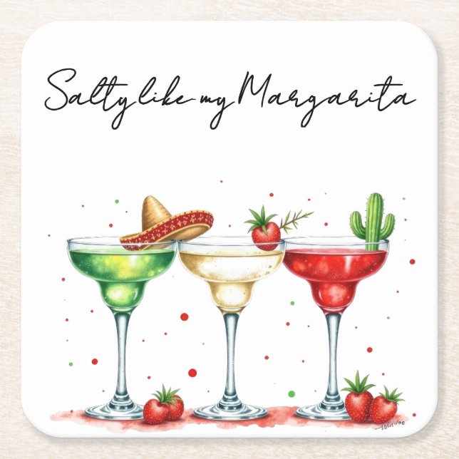Dessous-de-verre Carré En Papier Humeur Margarita (Devant)