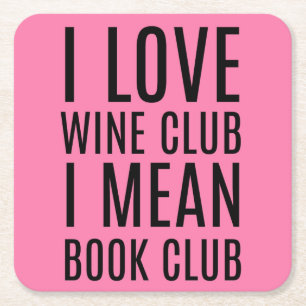 Dessous-de-verre Carré En Papier I Love Wine Club I Moyenne Book Club Dessous de ve