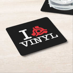 Dessous-de-verre Carré En Papier I vinyle de 45 adaptateurs
