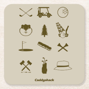 Dessous-de-verre Carré En Papier Icônes Caddyshack