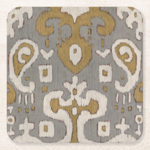 Dessous-de-verre Carré En Papier Ikat ocre I