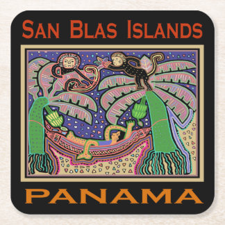 Dessous-de-verre Carré En Papier Îles San Blas Panama Mola