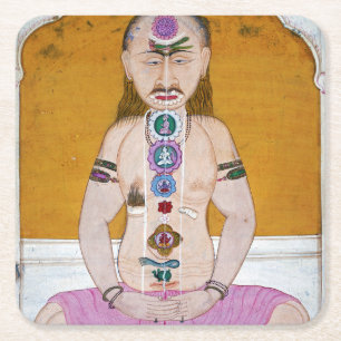 Dessous-de-verre Carré En Papier Illustration de Chakra Yoga pour la méditation