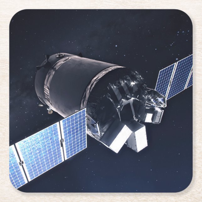 Dessous-de-verre Carré En Papier Illustration Du Dragon Xl Spacecraft. (Devant)