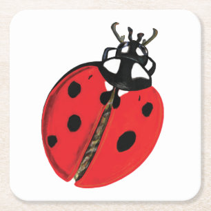 Dessous-de-verre Carré En Papier Illustration Lady Bug