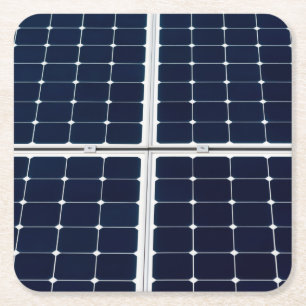 Dessous-de-verre Carré En Papier Image amusante d'un panneau solaire