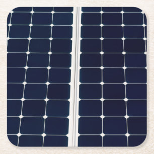 Dessous-de-verre Carré En Papier Image d'un panneau de puissance solaire drôle