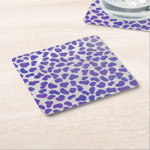 Dessous-de-verre Carré En Papier Impression dalmate violet et blanche