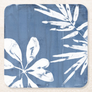 Dessous-de-verre Carré En Papier Impressions tropicales d'indigo - verdure