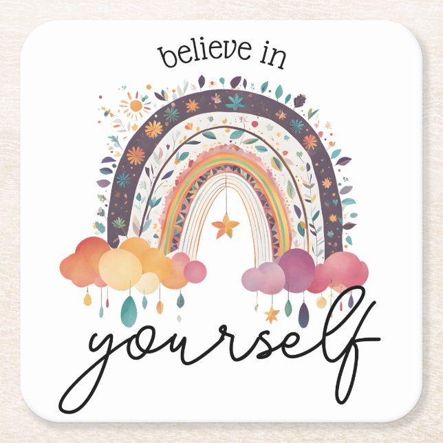 Dessous-de-verre Carré En Papier 'in yourself positive gigote maman (Devant)