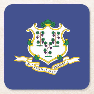 Dessous-de-verre Carré En Papier Indicateur d'état Connecticut