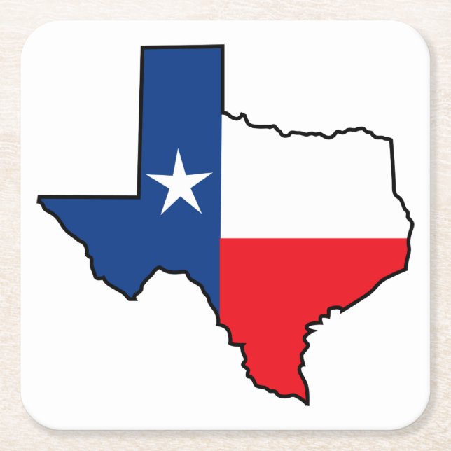 Dessous-de-verre Carré En Papier Indicateur d'état du Texas (Devant)