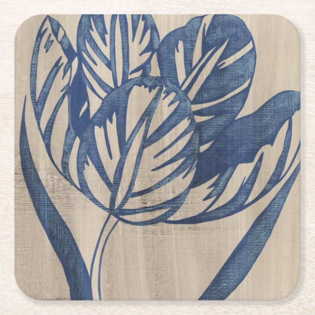 Dessous-de-verre Carré En Papier Indigo Tulip (Devant)