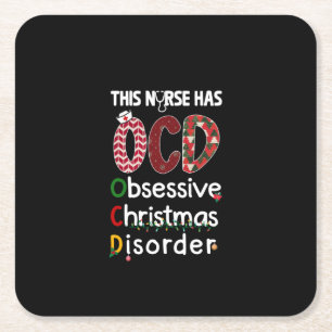 Dessous-de-verre Carré En Papier Infirmière Cadeau Cette Infirmière A OCD