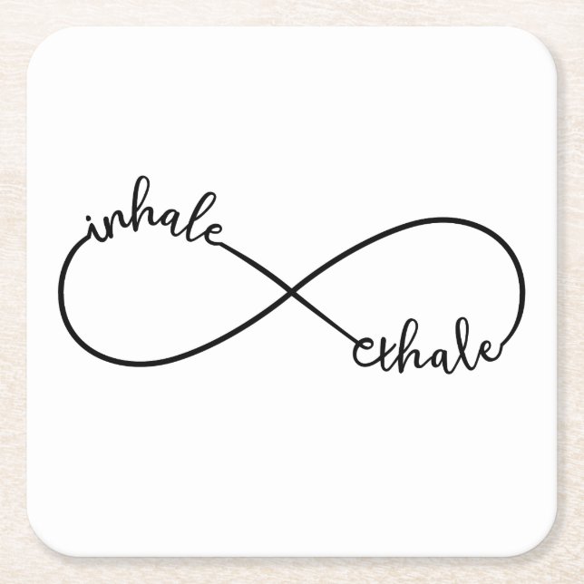 Dessous-de-verre Carré En Papier Inhale, exhale, signe infini (Devant)
