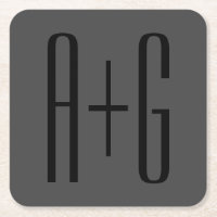 Initiales à couple classique | Noir et gris