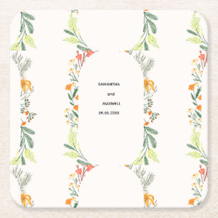 Dessous-de-verre Carré En Papier Invitation à la Garden Party sous l'arche florale