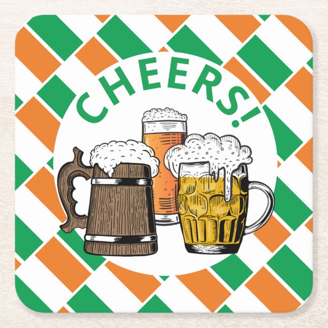 Dessous-de-verre Carré En Papier IRELAND FLAG Irish Beer (Devant)
