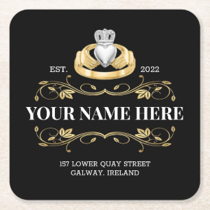 Dessous-de-verre Carré En Papier Irlande Irlandais Claddagh Ring Style Design Carré