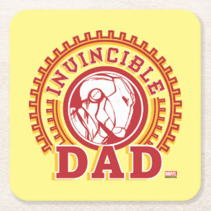 Dessous-de-verre Carré En Papier Iron Man Logo Papa Invincible