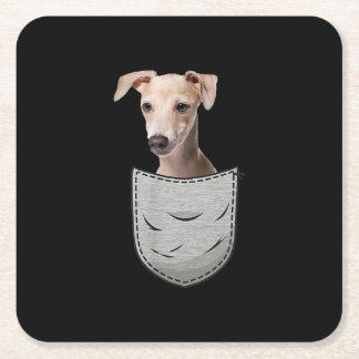 Dessous-de-verre Carré En Papier Italian Greyhound Whippet Chest Pocket For Dog Own