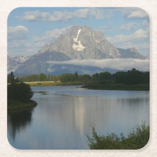 Dessous-de-verre Carré En Papier Jackson Hole River au parc national de Grand Teton