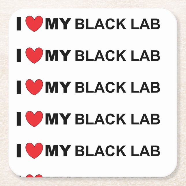 Dessous-de-verre Carré En Papier J'aime mon labo noir (Devant)