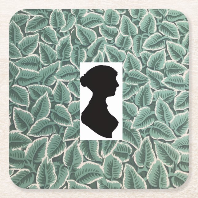 Dessous-de-verre Carré En Papier Jane Austen's Silhouette &  Home Wallpaper (Devant)