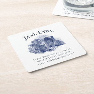Dessous-de-verre Carré En Papier Jane Eyre - I Love Thornfield - Château