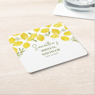 Dessous-de-verre Carré En Papier Jardin de Citron Italien Jaune Olive Fête de Maria