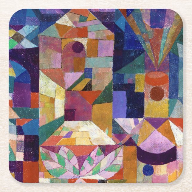 Dessous-de-verre Carré En Papier Jardin du château, Paul Klee (Devant)