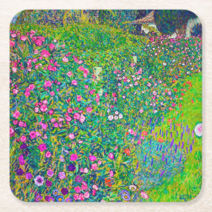Dessous-de-verre Carré En Papier Jardin Italien, Gustav Klimt