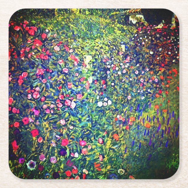 Dessous-de-verre Carré En Papier Jardin italien Gustav Klimt (Devant)