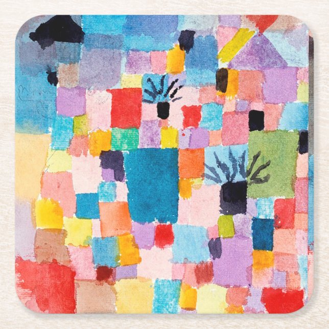 Dessous-de-verre Carré En Papier Jardin tunisien, Klee (Devant)
