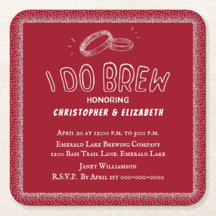 Dessous-de-verre Carré En Papier Je brasse du papier Carré Wedding shower Couples B