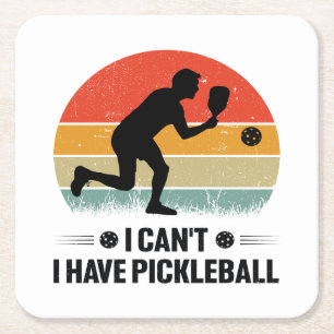 Dessous-de-verre Carré En Papier Je ne peux pas avoir de pickleball, Pickleball Lov