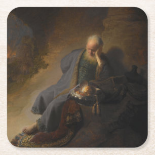 Dessous-de-verre Carré En Papier Jeremiah Lamenting the Destruction of Jérusalem